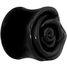 将图片加载到图库查看器，20mm Black Rose Flower Acrylic Saddle Plug

