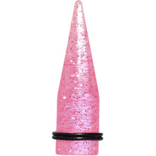 Load image into Gallery viewer, 18mm Pink Acrylic Silver Glitter Taper
