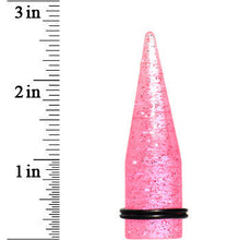 Load image into Gallery viewer, 18mm Pink Acrylic Silver Glitter Taper
