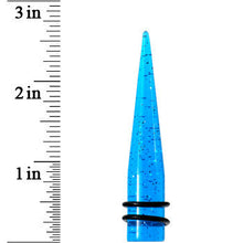 Load image into Gallery viewer, 1/2 Blue Acrylic Silver Glitter Taper
