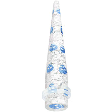 将图片加载到图库查看器，1/2 Clear Acrylic Glitter Blue Skull Confetti Taper
