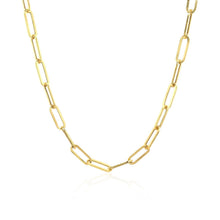 将图片加载到图库查看器，14K Yellow Gold Wide Paperclip Chain (3.3mm)
