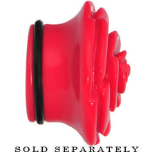 将图片加载到图库查看器，7/8 Red Blooming Rose Flower Single Flare Plug
