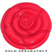 将图片加载到图库查看器，7/8 Red Blooming Rose Flower Single Flare Plug
