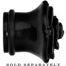 Load image into Gallery viewer, 1/2 Black Blooming Rose Flower Single Flare Plug
