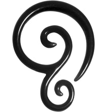 Load image into Gallery viewer, 8G Black Acrylic Swirl Spiral Taper
