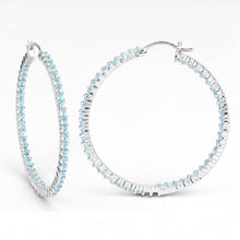 Load image into Gallery viewer, 3.60 Carat Genuine Swiss Blue Topaz .925 Sterling Silver Earrings
