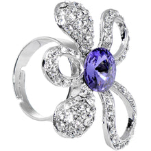 将图片加载到图库查看器，Crystalline Daisy Flower Adjustable Ring
