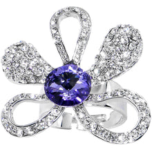 将图片加载到图库查看器，Crystalline Daisy Flower Adjustable Ring
