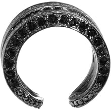 将图片加载到图库查看器，Hammered Black Gem Adjustable Ring

