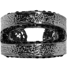 将图片加载到图库查看器，Hammered Black Gem Adjustable Ring

