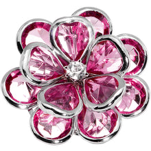 将图片加载到图库查看器，Pink Faceted Blooming Flower Adjustable Ring
