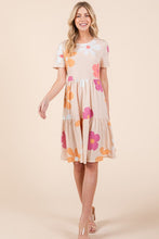 Load image into Gallery viewer, New Floral Round Neck Short Sleeve Tiered Dress For Women–Flowy, Feminine &amp; Perfect for Summer
