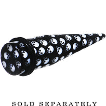 Load image into Gallery viewer, 5/8 Black Acrylic Skull Logo Taper

