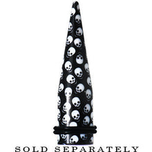 Load image into Gallery viewer, 5/8 Black Acrylic Skull Logo Taper
