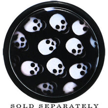 Load image into Gallery viewer, 5/8 Black Acrylic Skull Logo Taper
