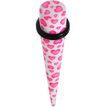 Load image into Gallery viewer, 1/2 White Acrylic Pink Heart Logo Taper
