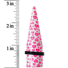 将图片加载到图库查看器，18mm White Acrylic Pink Heart Logo Taper
