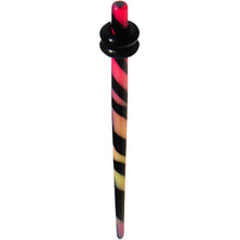 Load image into Gallery viewer, 12G Multi Color Animal Logo Acrylic Ear Taper
