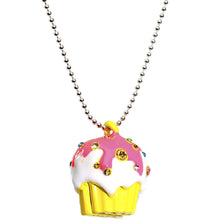 将图片加载到图库查看器，Pink Frosted Gem Cupcake Necklace
