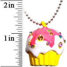 将图片加载到图库查看器，Pink Frosted Gem Cupcake Necklace
