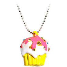 将图片加载到图库查看器，Pink Frosted Gem Cupcake Necklace
