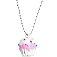 Load image into Gallery viewer, White Frosting Gem Cupcake Necklace
