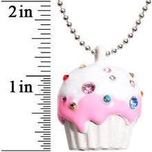 Load image into Gallery viewer, White Frosting Gem Cupcake Necklace
