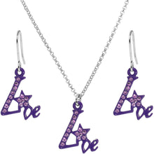 将图片加载到图库查看器，Purple Star Live Dangle Necklace and Earring Set
