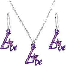 将图片加载到图库查看器，Purple Star Live Dangle Necklace and Earring Set

