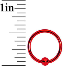 将图片加载到图库查看器，16G Red Titanium Captive Ring 3/8 3mm
