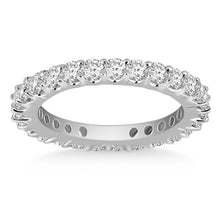 将图片加载到图库查看器，14k White Gold Common Prong Round Diamond Eternity Ring
