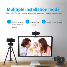 Load image into Gallery viewer, Webcam Real 1080P 200W Pixels Full Hd 110° Wide Angle Camera with Microphone Tripod for Video Widescreen Pro Streaming Webcam for Recording Calling Conferencing And Gaming
