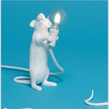 Load image into Gallery viewer, Postmodern Resin Animal Rat Mouse Table Lamp Small Mini Mouse Cute LED Night Lights Home Décor Desk Lights Bedside Lamp Decorative Table Lamp Cute Study Lamps for Bedroom Décor (
