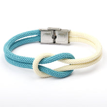 将图片加载到图库查看器，New Elegant Fashion Multi-Layer Concentric Modern Knot Rope Men Anchor Luxury Bracelet Charm Fine Bracelets For Women Fold Over Clasp Navy Style Jewelry
