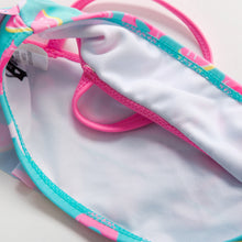 将图片加载到图库查看器，3-16Y Cartoon Two-piece Girls Swimwear Ruffle Swimsuit Bikini Set One Shoulder Beachwear Princess Two Piece Bathing Suit Children Swimwear Girls Swimsuit Bikini Set
