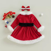 Load image into Gallery viewer, Baby Girls Christmas Romper  Ruffles Fly Sleeve Sequins Red Party Dress Unique Design Excellent Look
