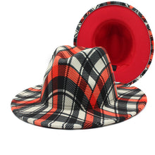 Load image into Gallery viewer, Beautiful Two Tone Luxury Fedora Hat Men's and Women's Hat Unique Retro Design Men's Fedoras Hat Colorful Fedoras Jazz Cap Elegant Soft Hat Wide Brim Party Hats 56-58CM
