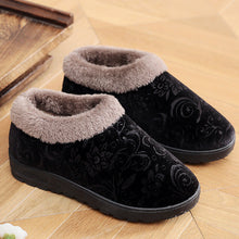 Load image into Gallery viewer, Home Slippers For Women Winter Warm Plush Cotton Home Slippers Women Non Slip Velvet Cotton Couple Soft Shoes Indoor Warm Fuzzy Plush Fleece Lining Bedroom Comfy Home Living Room Shoes
