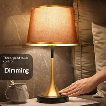 Load image into Gallery viewer, Modern Touch Sensor Dimming Luxury Living Room Simple Nordic LED Table Lamp Creative Simplicity Cloth Desk Light Indoor  Decorative Table Lamp Cute Study Lamps for Bedroom Décor
