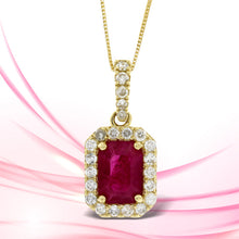 Load image into Gallery viewer, 1.25ct Ruby Diamond Fashion Pendants 14KT Yellow Gold
