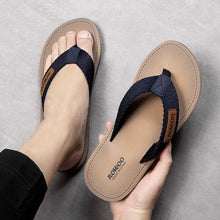 Load image into Gallery viewer, Comfortable Casual Summer Flip- Flops Men Beach Slippers Sandals Simple Luxury Design Indoor Non-Slip Black Flip Flops
