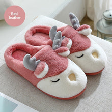 Load image into Gallery viewer, Women Winter Home Slippers Deer Elk Non-slip Soft Warm House Shoes Mens GIrs Indoor Bedroom Couples Floor Footwear Fuzzy House Slippers For Women Durable Furry Bedroom Slipper Lightweight And Non-Slip
