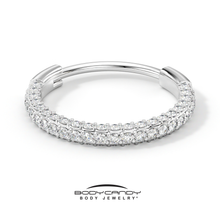 Load image into Gallery viewer, 18G Implant Grade Titanium Triple Sided Micro Gem Hinged Nose Hoop
