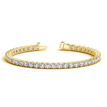 Load image into Gallery viewer, Lab Grown Round Diamond Tennis Bracelet in 14k Yellow Gold (10 cctw F/G  VS2/SI1)
