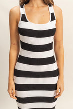 Load image into Gallery viewer, Striped Scoop Neck Wide Strap Knit Dress For Women –Casual, Stylish and Comfortable Knit Dress with Classic Stripes
