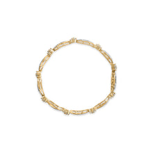 Load image into Gallery viewer, 10K Yellow and White Gold 3.00 Cttw Diamond Cluster and Wave Link Bracelet (I-J Color, I1-I2 Clarity) - 7.25"

