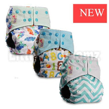 将图片加载到图库查看器，Modern Luxury Printed Washable Real Cloth Pocket Nappy,3 nappies/diapers Set For Girls and Boys Baby In Elegant Style
