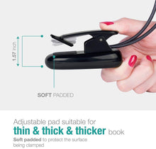 将图片加载到图库查看器，Super Adjustable Goosenecks Clip LED Lamp For Book Reading With Stand And Double Ligh  Rechargeable 12 LED Warm Book Light, Clip On Bed Reading Light, Music Stand Lamp, 2 Brightness &amp; 2 Goosenecks Light Up 2 Full Pages. Perfect For Bookworms, Kids &amp; Music
