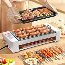 Load image into Gallery viewer, 4-in-1 Multifunctional Sausage Grill – Non-Stick, Adjustable Temp, Removable Pan, Kitchen &amp; Dorm Use
